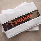 Personalized Cotton Bath Towels - Camouflage Design - 5275