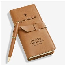 Communion Cross Personalized Leatherette Writing Journal - 52773