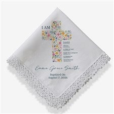 Floral Holy Name Personalized Handkerchief - 52784