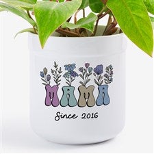 Retro Floral Mom Personalized Outdoor Flower Pot  - 52799