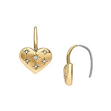 Fossil Gold Heart Pull Through Earring Set  - 52950