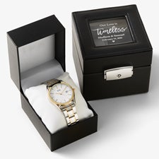Personalized Mens Bulova Watch and Personalized Watch Box Gift Set - 53021