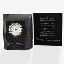 Secrets of Success Personalized Marble Graduation Clock  - 53060