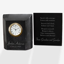Secrets of Success Personalized Marble Graduation Clock  - 53060