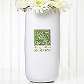 Floral Monogram Personalized Ceramic Vase - 5309