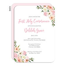 Floral First Communion Personalized Party Invitation - 53251