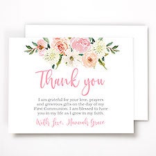 Floral First Communion Personalized Thank You Cards - 53252