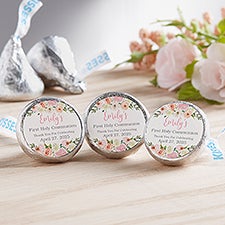 Floral First Communion Personalized Candy Stickers - 53253