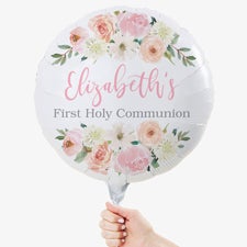 Floral First Communion Personalized 18quot; Foil Balloon - 53255