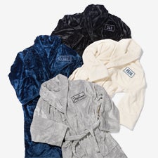 His Classic Embroidered Fleece Robes  - 53287
