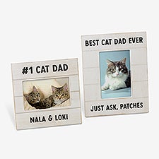 Cat Dad Personalized Wood Picture Frame  - 53295