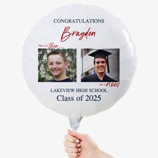  Then  Now Graduate Personalized 18quot; Foil Photo Balloon - 53361