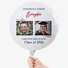  Then  Now Graduate Personalized 18quot; Foil Photo Balloon - 53361