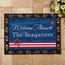 Personalized Boat Floor Mat - Welcome Aboard Design - 5354