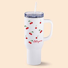 Cherries Personalized White 40oz. Tumbler - 53630