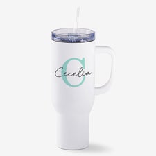  Simple Signature Personalized White Tumbler - 53634