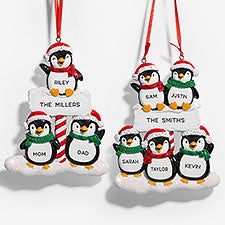 Penguin Family Personalized Ornament  - 53856