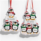 Penguin Family Personalized Ornament  - 53856
