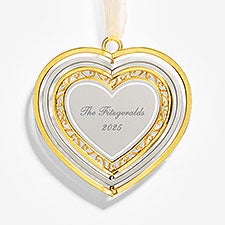 Signature Heart Engraved Spinning Metal Ornament  - 53859
