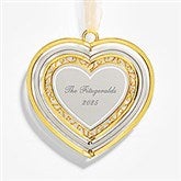 Signature Heart Engraved Spinning Metal Ornament  - 53859