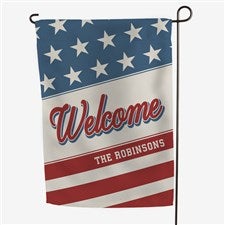 Red, White  Welcome Personalized Garden Flag - 54049