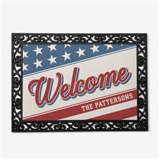 Red, White  Welcome Personalized Doormats - 54050