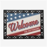 Red, White  Welcome Personalized Doormats - 54050