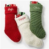 Knit Noel Embroidered Christmas Stocking  - 54169