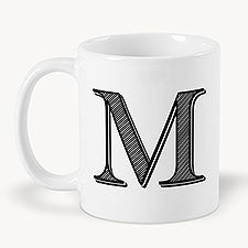 Noir Initial Personalized Coffee Mug  - 54200