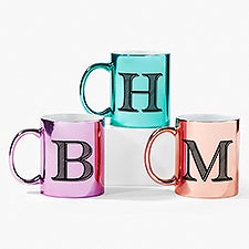 Noir Initial Personalized 11oz Metallic Mug - 54201