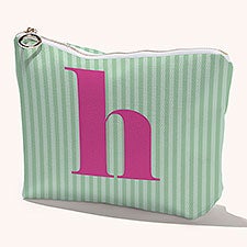Striped Initial Personalized Makeup Bag  - 54214