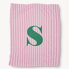 Striped Initial Personalized Blanket - 54218