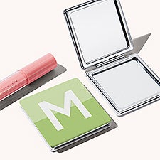 Color Block Initial Personalized Compact Mirror  - 54223