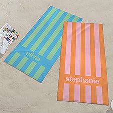 Summer Stripes Personalized Beach Towel - 54232