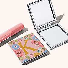 Flowery Initial Personalized Compact Mirror  - 54246