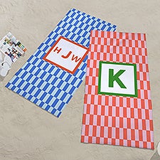 Bright Check Monogram Personalized Beach Towel - 54254