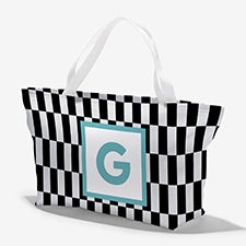 Bright Check Monogram Personalized Tote Bag  - 54257