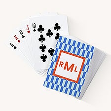 Bright Check Monogram Personalized Playing Cards  - 54258
