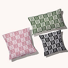Initial Block Personalized Throw Pillow  - 54262