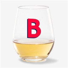 Shadow Initial Personalized Tritan Unbreakable Wine Glass  - 54265