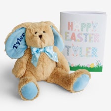 Embroidered Blue Easter Bunny  Coloring Book Gift Bundle - 54276