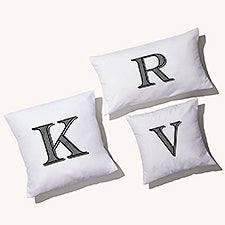 Noir Initial Personalized Throw Pillow  - 54286