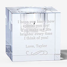 Engraved Message Personalized Ice Cube Votive  - 54299