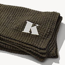 Initial Saranoni Waffle Knit Throw - Thyme  - 54316