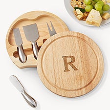 Initial Personalized Round Cheese Board  Tools Set  - 54318