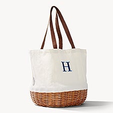 Initial Monogram Embroidered Picnic Basket  - 54327