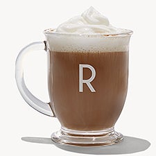 Initial Personalized Glass Coffee Mug  - 54328