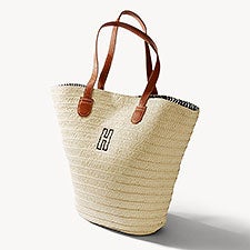 Initial Personalized Straw Beach Bag  - 54335