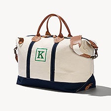 Initial Weekender Embroidered Canvas Duffel Bag  - 54337
