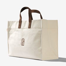 Initial Embroidered Tote Bag  - 54346